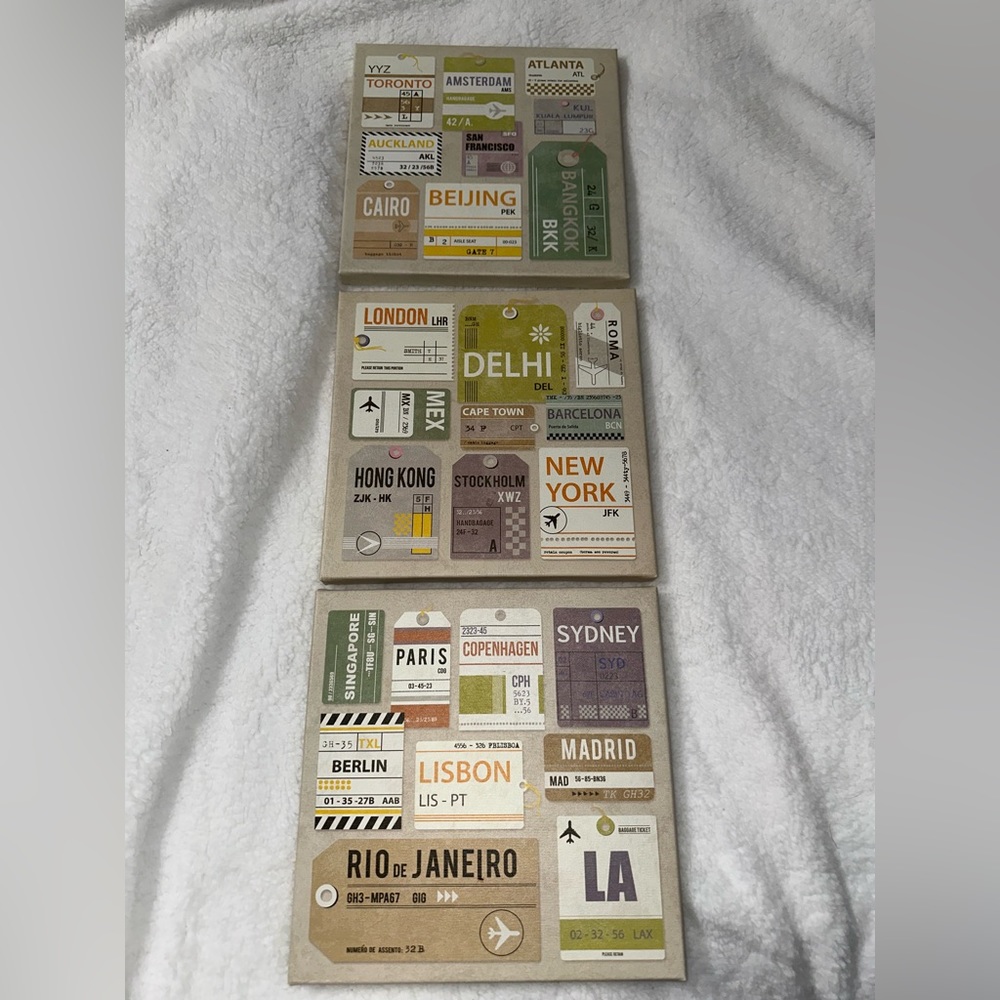 Set of 3 IKEA canvas wall hangings